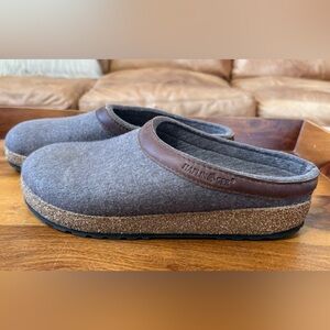 HAFLINGER German Grizzly Gray Wool Clogs
